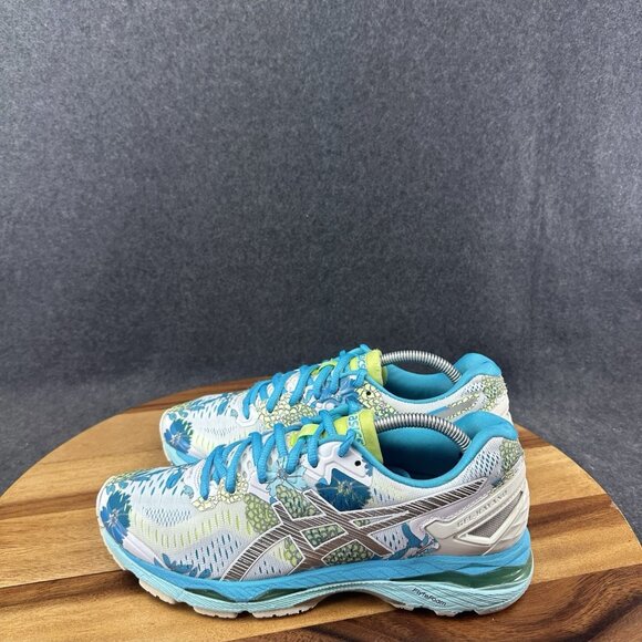 ASICS Gel-Kayano 23 T6A5N Women’s Size 7.5 Blue Floral Running Shoes FlyteFoam - Picture 6 of 11